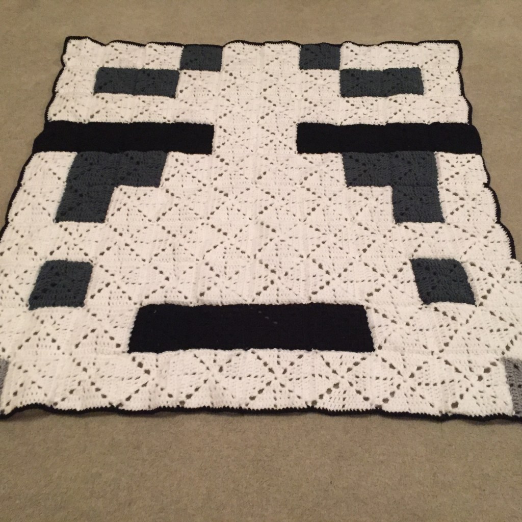 Minecraft Ghast Granny Square Blanket Pattern 