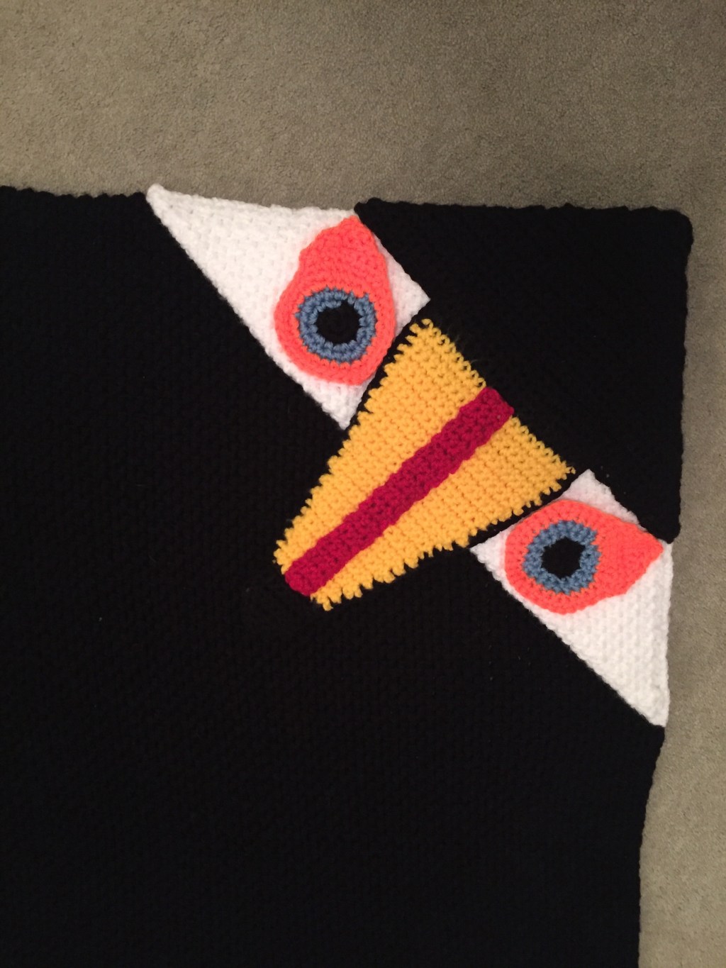 Crochet Toucan Hooded Blanket Pattern