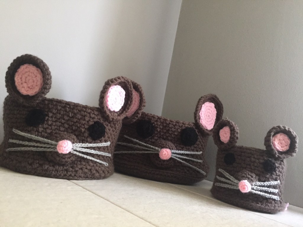 Crochet Storage Basket Series: Crochet Mouse Storage Baskets&nbsp;Pattern