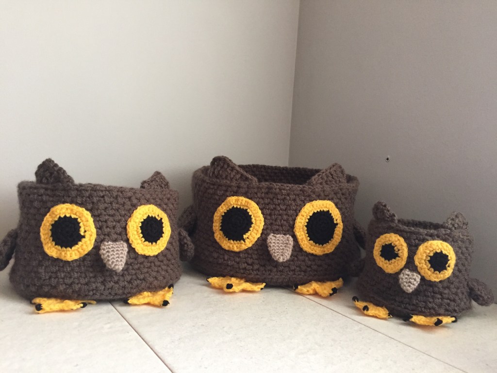 Crochet Storage Basket Series: Crochet Owl Storage Baskets&nbsp;Pattern
