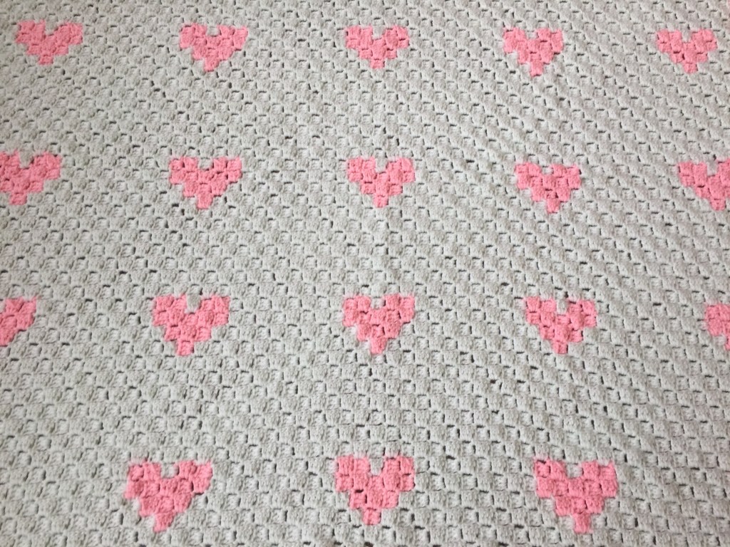 Corner To Corner Crochet Hearts Design Blanket&nbsp;Pattern