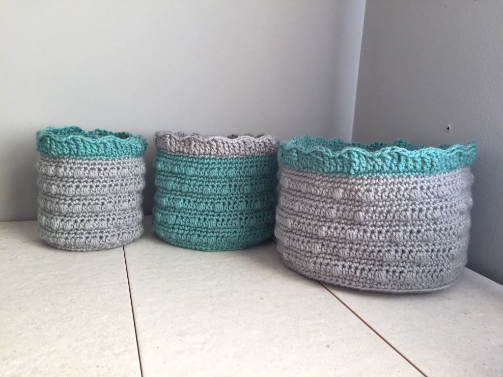Crochet Storage Basket Series: Bobble Texture Crochet Storage Baskets&nbsp;Pattern