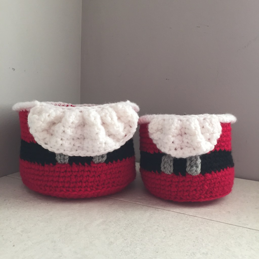 Crochet Christmas Ideas: Santa Storage Baskets – With&nbsp;Beard