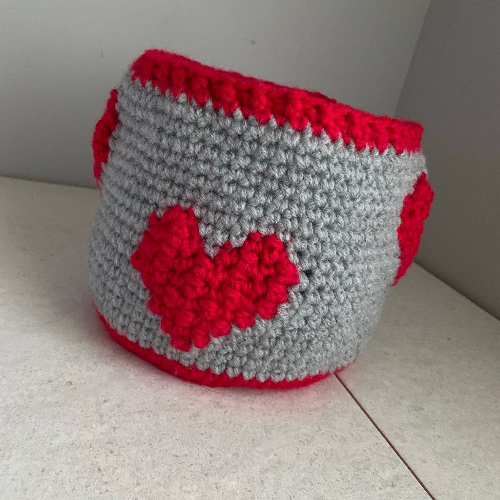Crochet Love Heart Detail Storage Basket&nbsp;Pattern