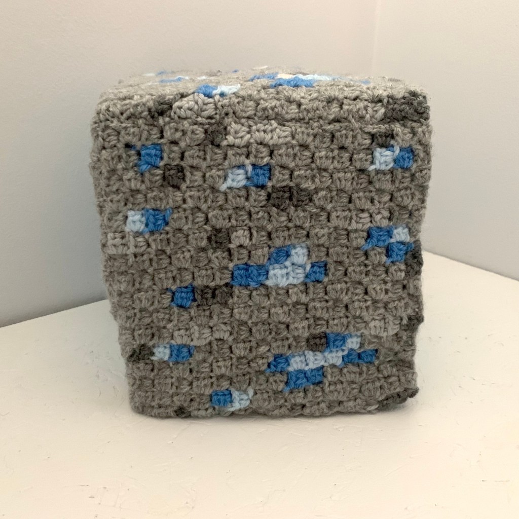 Minecraft Crochet Block Series: Part 3 – Diamond Ore Block Pattern