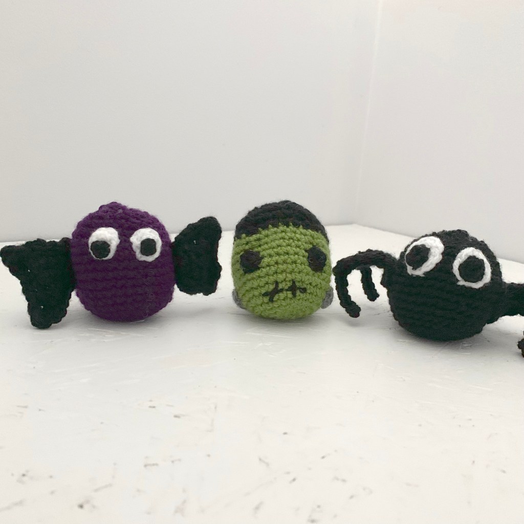 Crochet Mini Halloween Decorations Pattern: Bat, Monster, And&nbsp;Spider