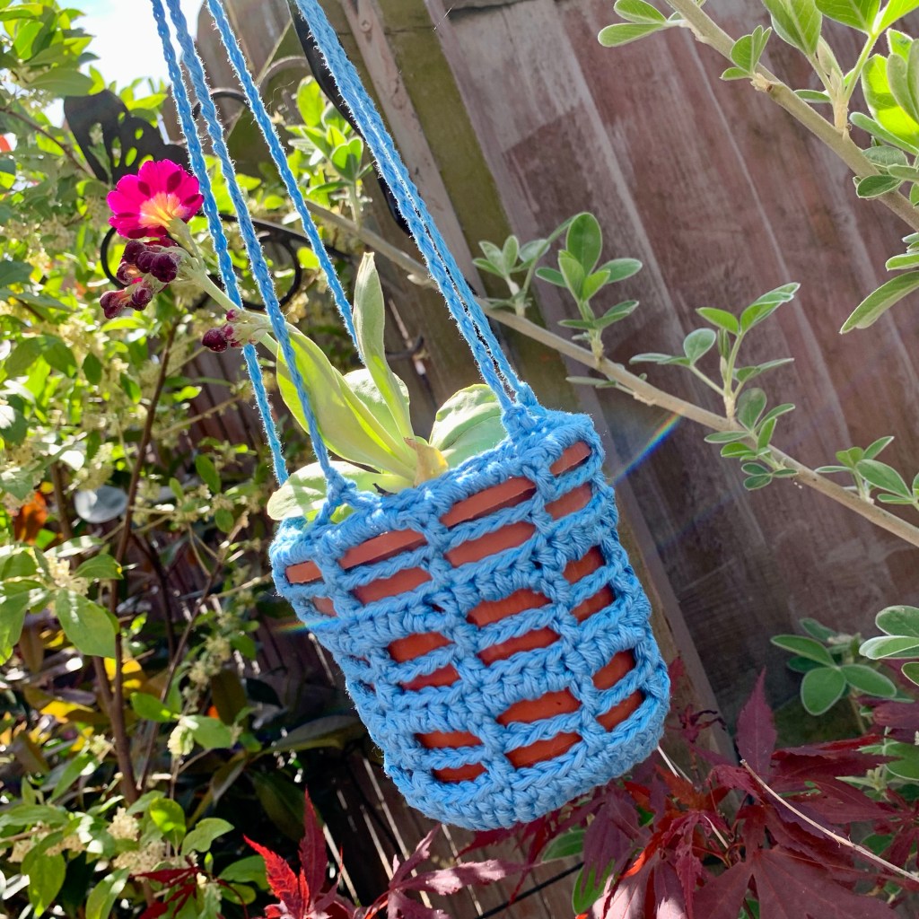 Crochet Summery Garden Makes, Part 1: Crochet Hanging Plant Basket Pattern