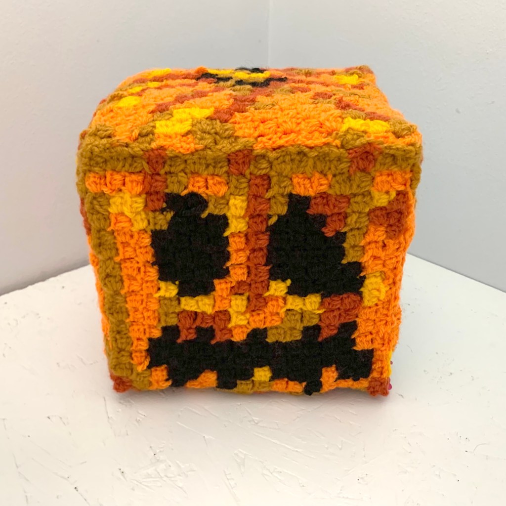 Minecraft Crochet Block Series: Part 7 – Pumpkin Head/Jack-O-Lantern Block Pattern