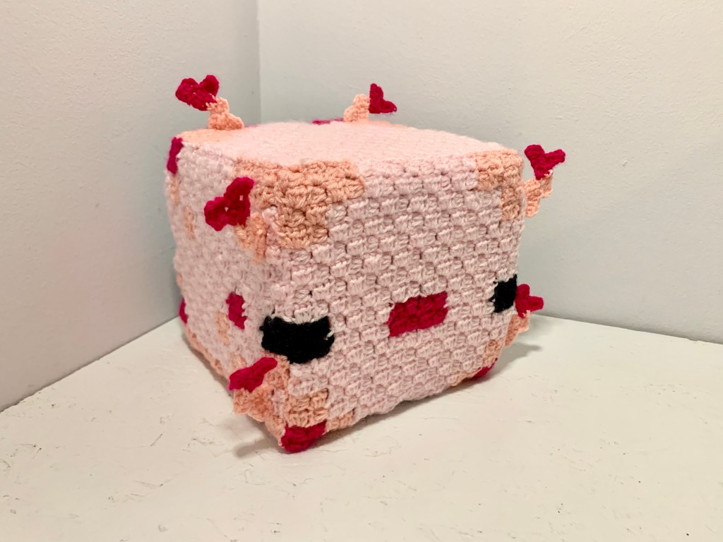 Minecraft Crochet Block Series: Part 10 -Axolotl Block&nbsp;Pattern