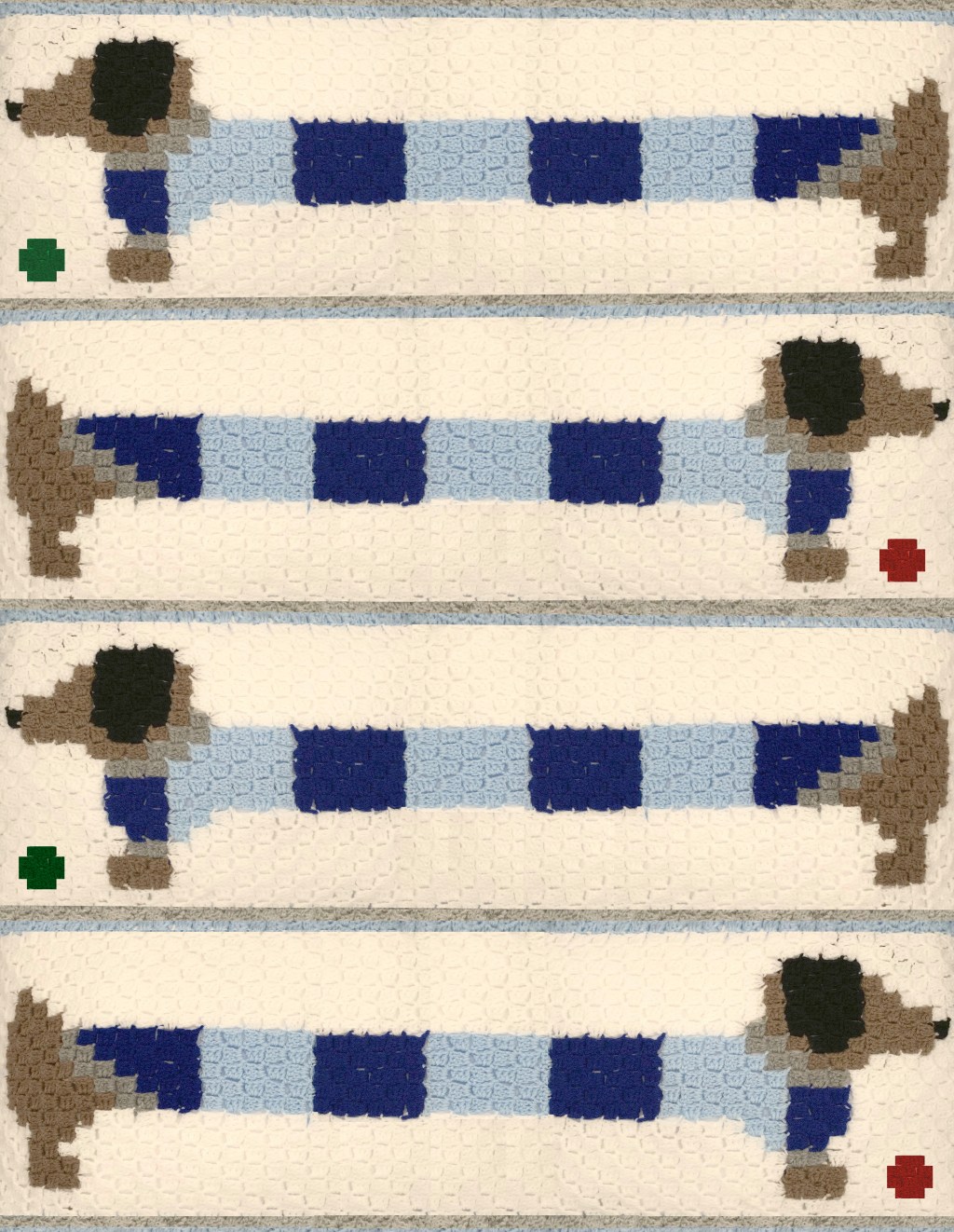 Dachshunds In Jumpers Dog Crochet Blanket&nbsp;Pattern