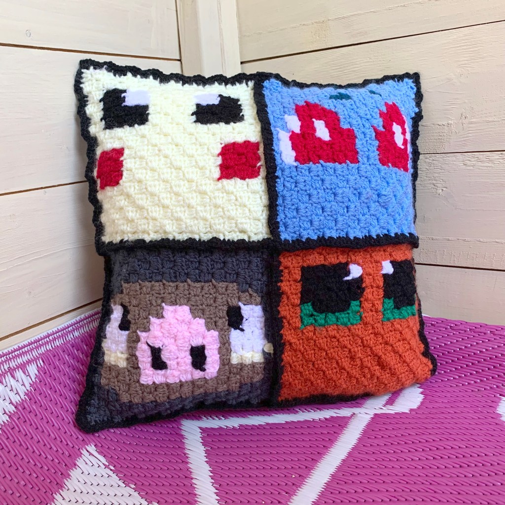 Pokemon Crochet Block Series: Crochet Corner To Corner Pokemon Block Cushion&nbsp;Pattern