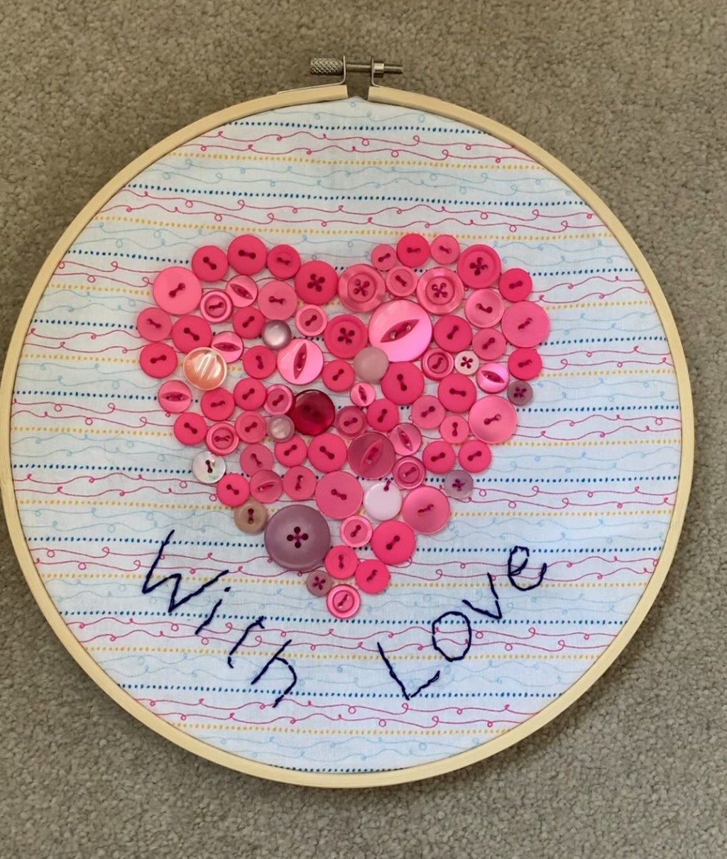Sewing Tutorial: Button With Love Heart Embroidery Hoop, Perfect For Valentines&nbsp;Day