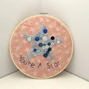 Sewing Tutorial: Button Star Embroidery Hoop, Perfect Make For A New Baby Gift/Thank You&nbsp;Gift